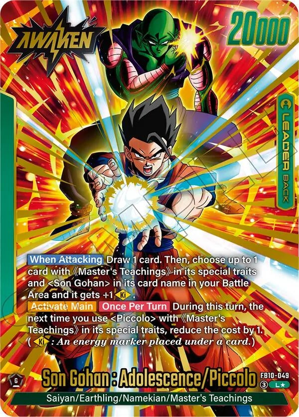 Image for Son Gohan : Youth/Piccolo // Son Gohan : Adolescence/Piccolo (Alternate Art) (FB10-049) (Cross Force) (FB10) - Dragon Ball Super: Fusion World