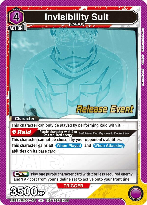 Image for Invisibility Suit (UE19BT/SMD-1-071) (UE19BT: SAKAMOTO DAYS Release Event Cards) (UE19BT_RE) - Union Arena