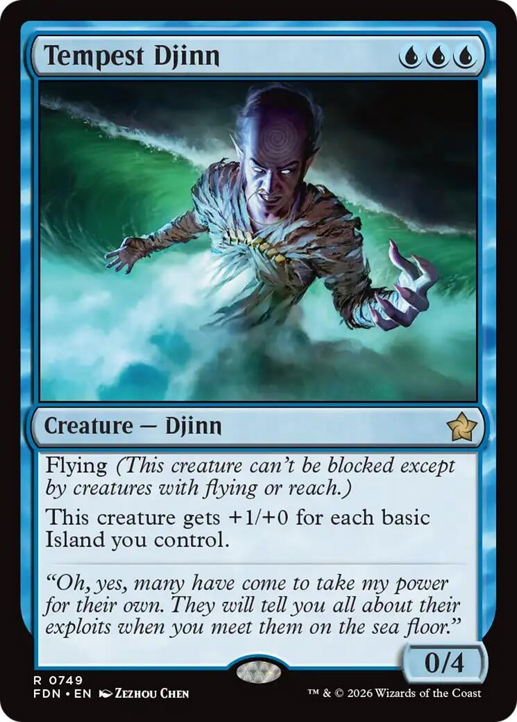 Image for Tempest Djinn (0749) (749) (Foundations) (FDN) - Magic: The Gathering