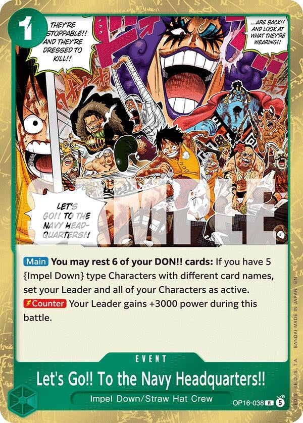 Image for Let's Go!! To the Navy Headquarters.. (OP16-038) (The Time of Battle) (OP16) - One Piece Card Game