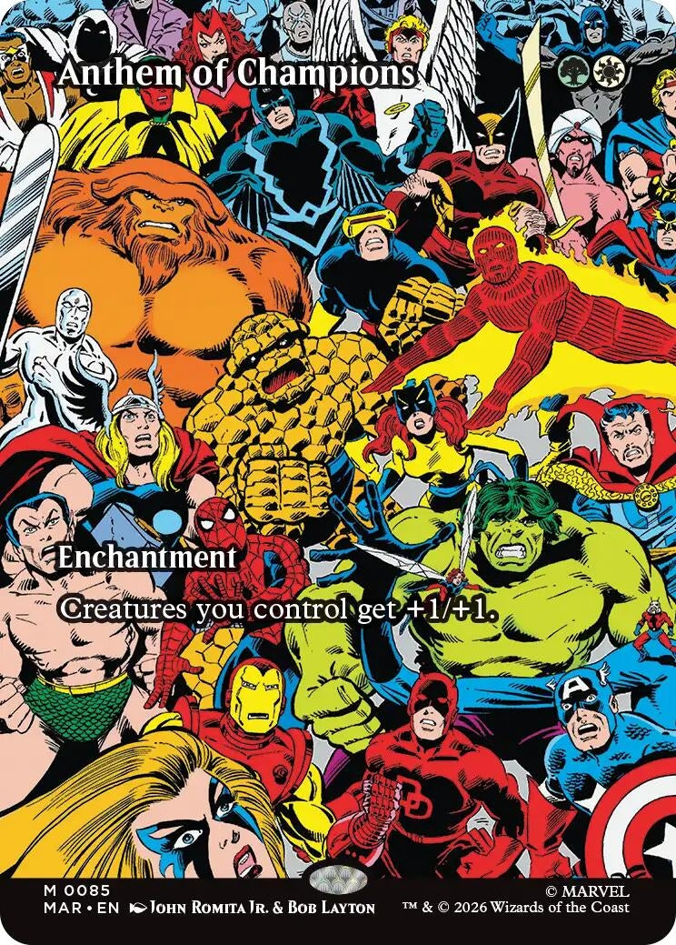 Image for Anthem of Champions (Borderless) (85) (Marvel Universe Eternal-Legal) (MAR) - Magic: The Gathering