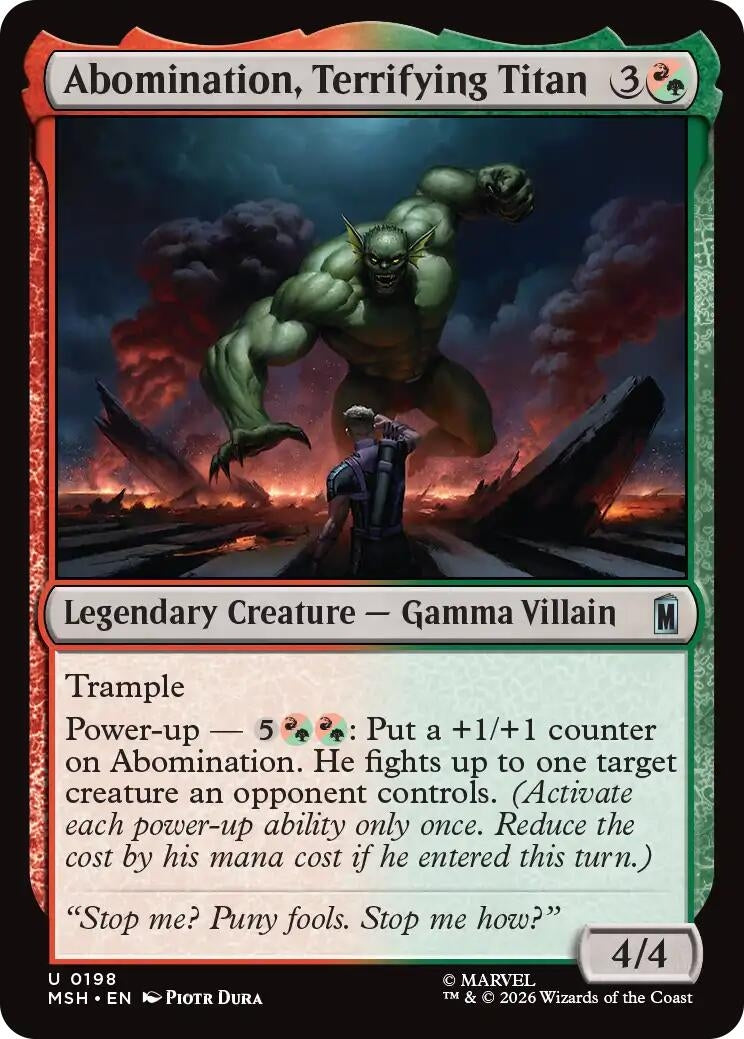Image for Abomination, Terrifying Titan (198) (Marvel Super Heroes) - Magic: The Gathering