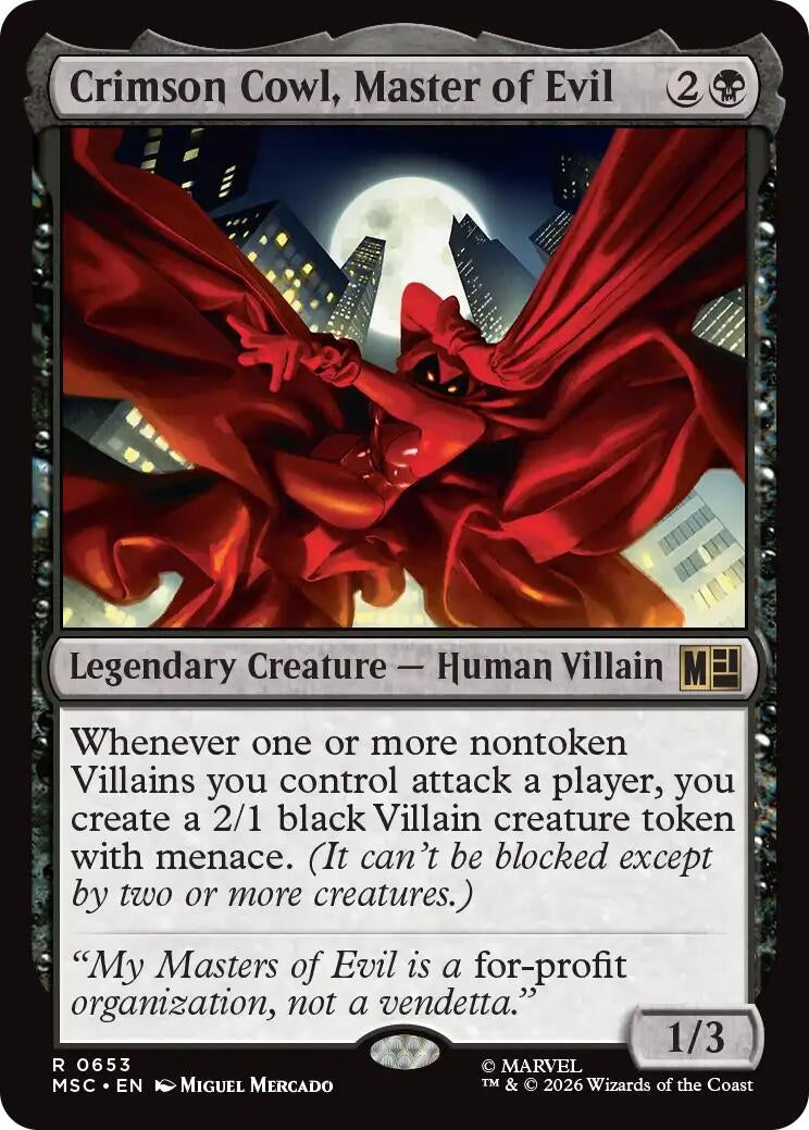 Image for Crimson Cowl, Master of Evil (653) (Commander: Marvel Super Heroes) - Magic: The Gathering