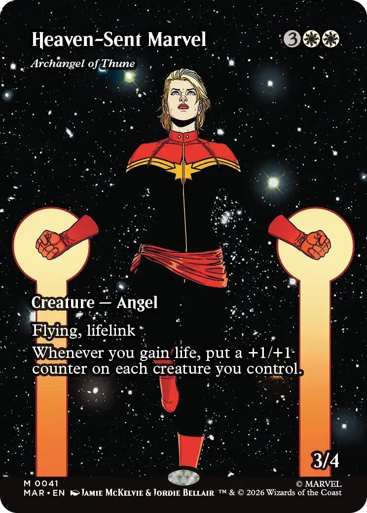 Image for Heaven-Sent Marvel - Archangel of Thune (Borderless) (41) (Marvel Universe Eternal-Legal) (MAR) - Magic: The Gathering