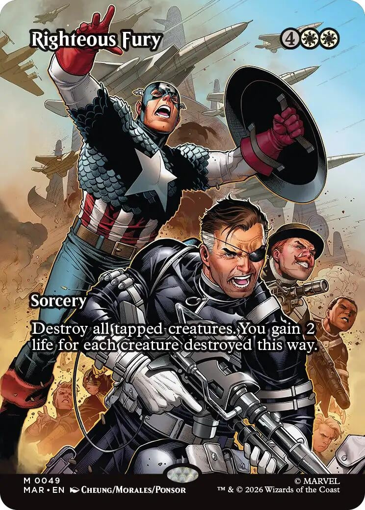 Image for Righteous Fury (Borderless) (49) (Marvel Universe Eternal-Legal) (MAR) - Magic: The Gathering