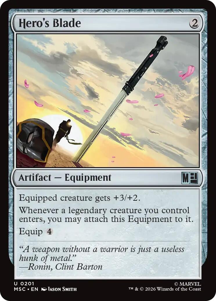 Image for Hero's Blade (Surge Foil) (201) (Commander: Marvel Super Heroes) - Magic: The Gathering