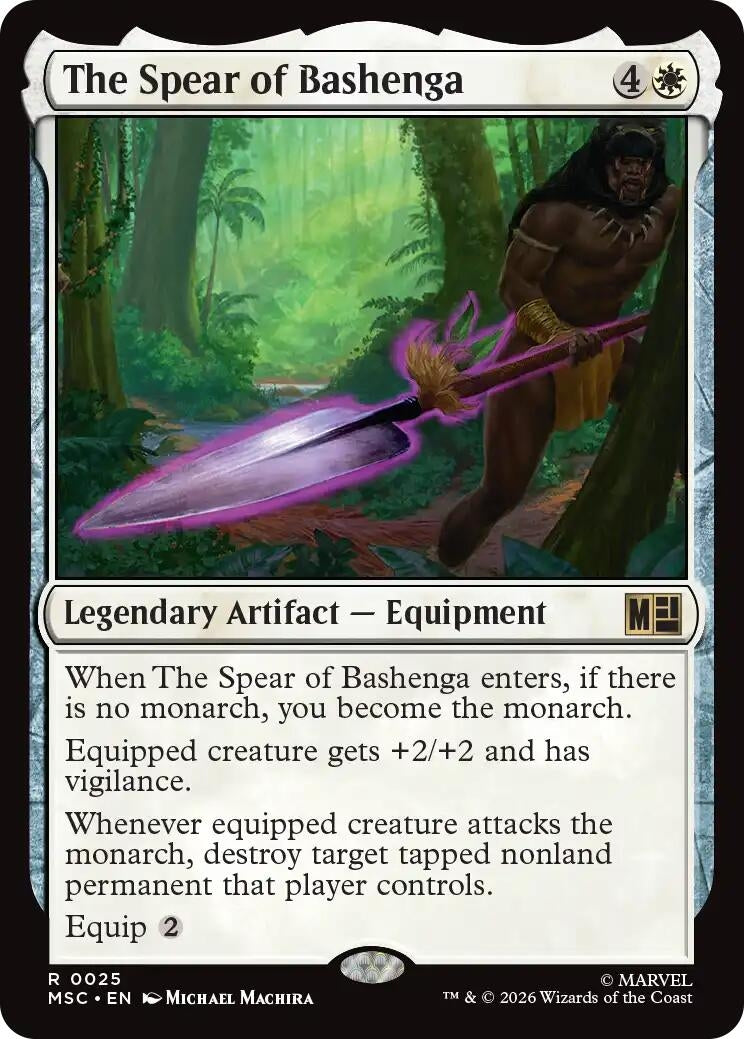 Image for The Spear of Bashenga (Surge Foil) (25) (Commander: Marvel Super Heroes) - Magic: The Gathering