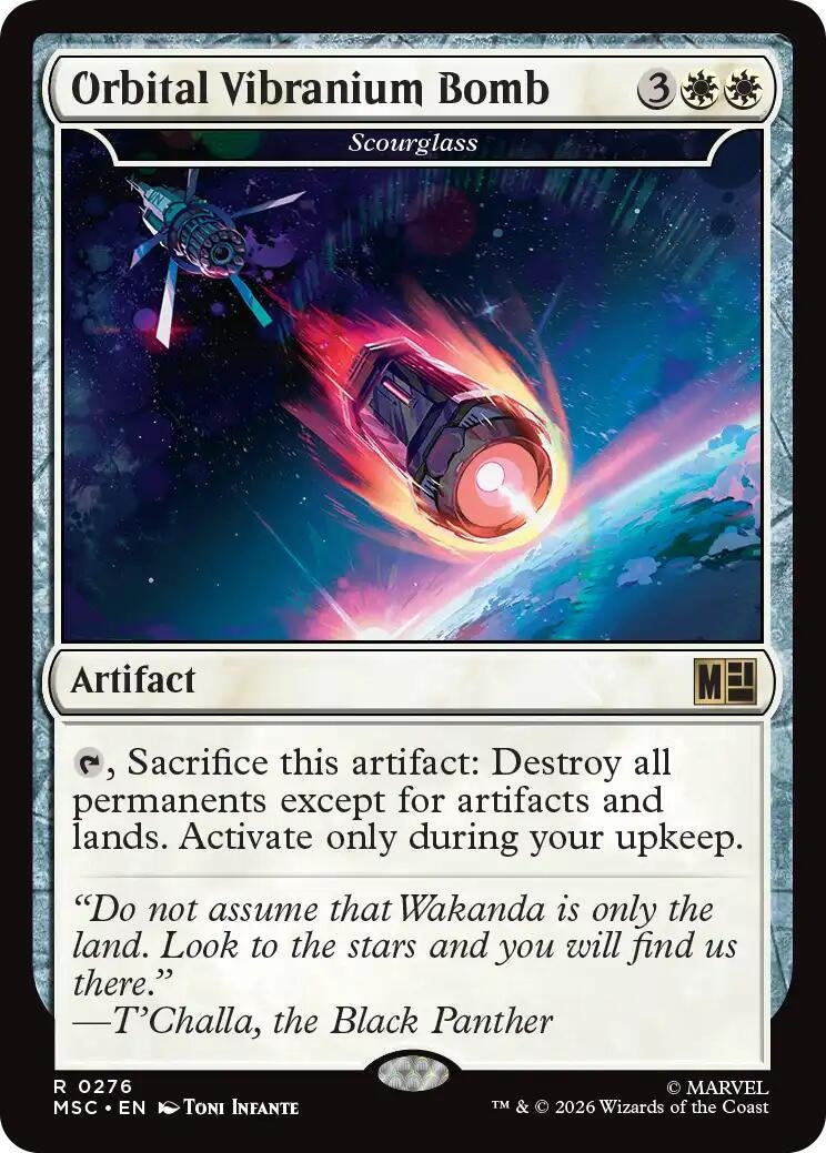 Image for Orbital Vibranium Bomb - Scourglass (Surge Foil) (276) (Commander: Marvel Super Heroes) - Magic: The Gathering