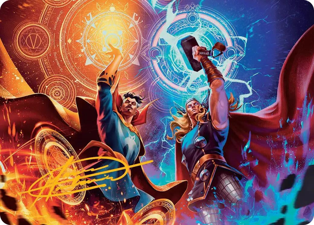 Image for We Say Thee Nay! Art Card (Gold-Stamped Signature) (7) (Art Series: Marvel Super Heroes) - Magic: The Gathering