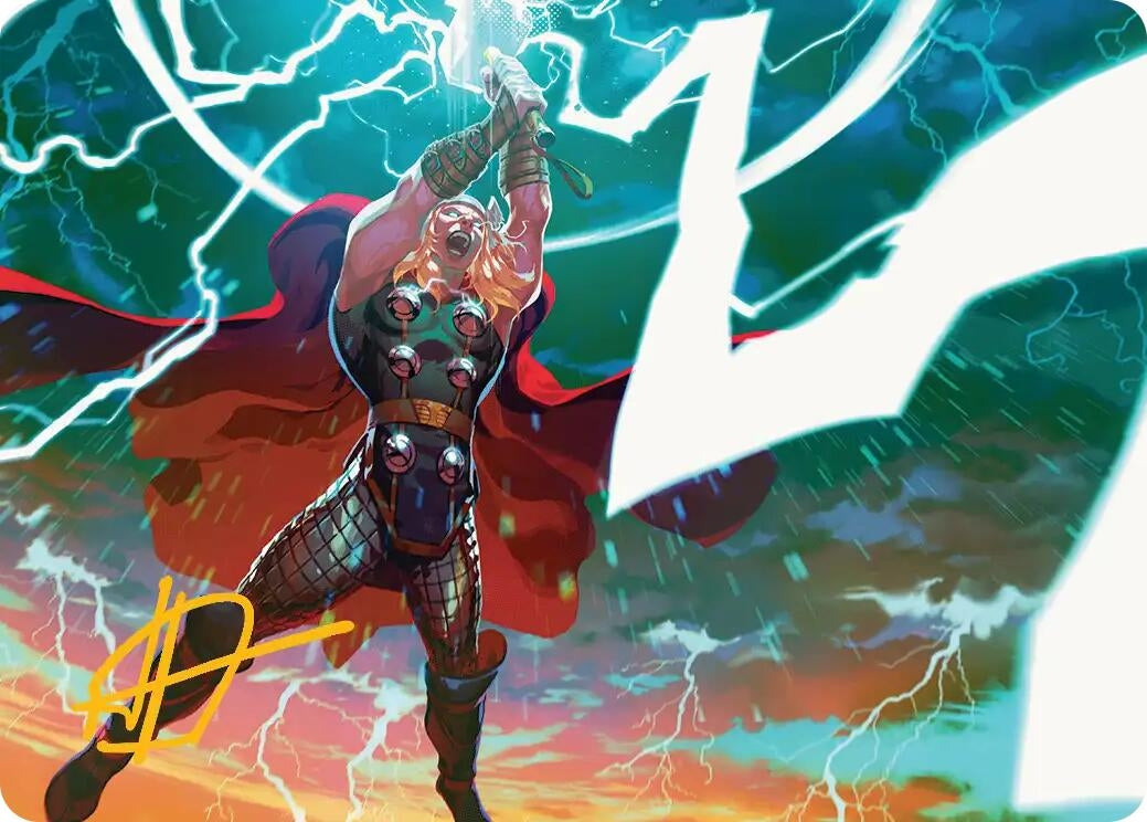 Image for Lightning Strike Art Card (Gold-Stamped Signature) (11) (Art Series: Marvel Super Heroes) - Magic: The Gathering