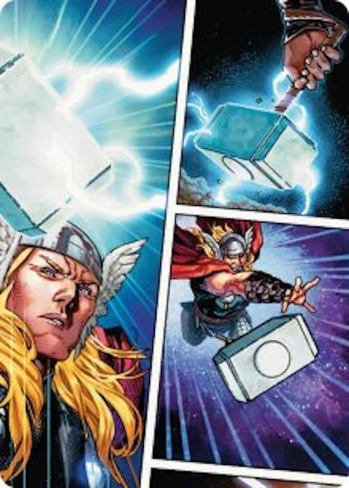 Image for Mjolnir, Hammer of Thor Art Card (19) (Art Series: Marvel Super Heroes) - Magic: The Gathering
