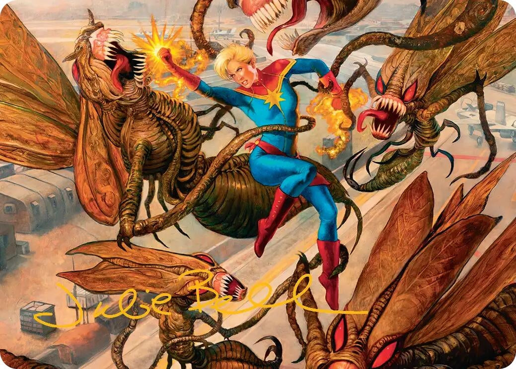 Image for Captain Marvel, Apex Avenger Art Card (Gold-Stamped Signature) (36) (Art Series: Marvel Super Heroes) - Magic: The Gathering