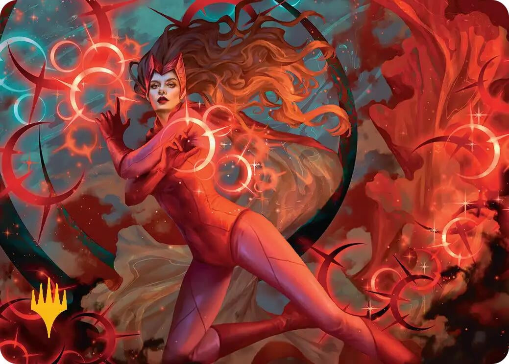 Image for Scarlet Witch, Chaotic Avenger Art Card (Gold-Stamped Planeswalker Symbol) (38) (Art Series: Marvel Super Heroes) - Magic: The Gathering
