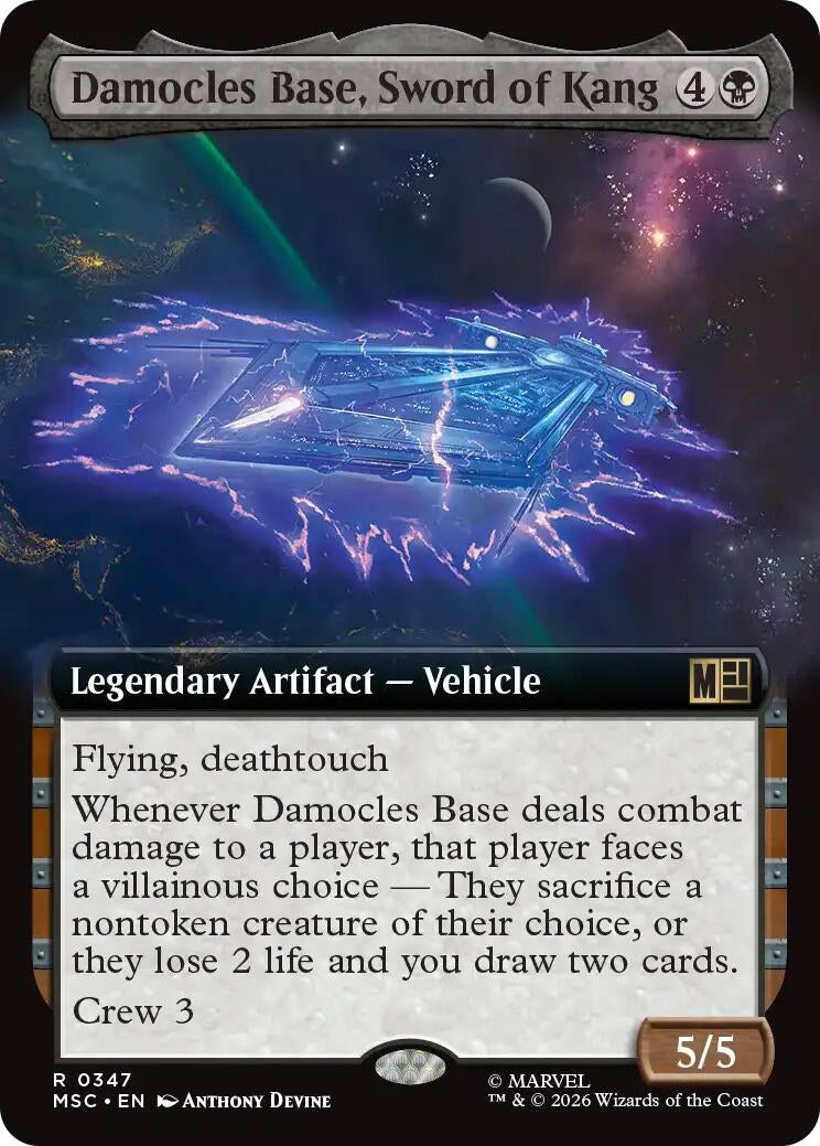 Image for Damocles Base, Sword of Kang (Extended Art) (347) (Commander: Marvel Super Heroes) (MSC) - Magic: The Gathering