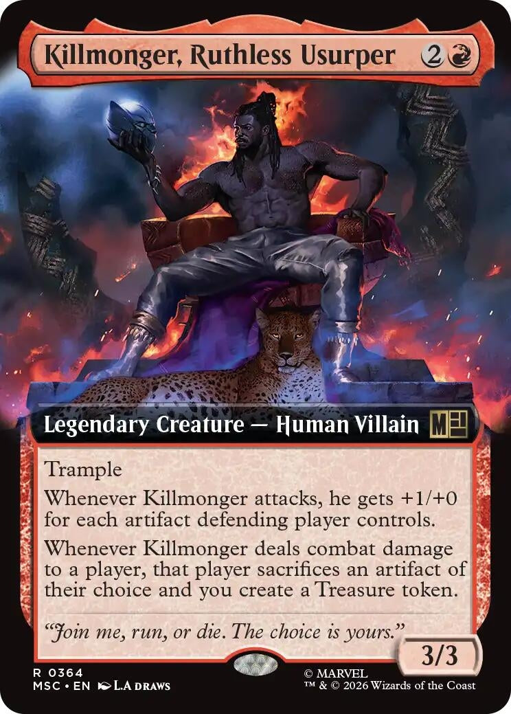 Image for Killmonger, Ruthless Usurper (Extended Art) (364) (Commander: Marvel Super Heroes) (MSC) - Magic: The Gathering