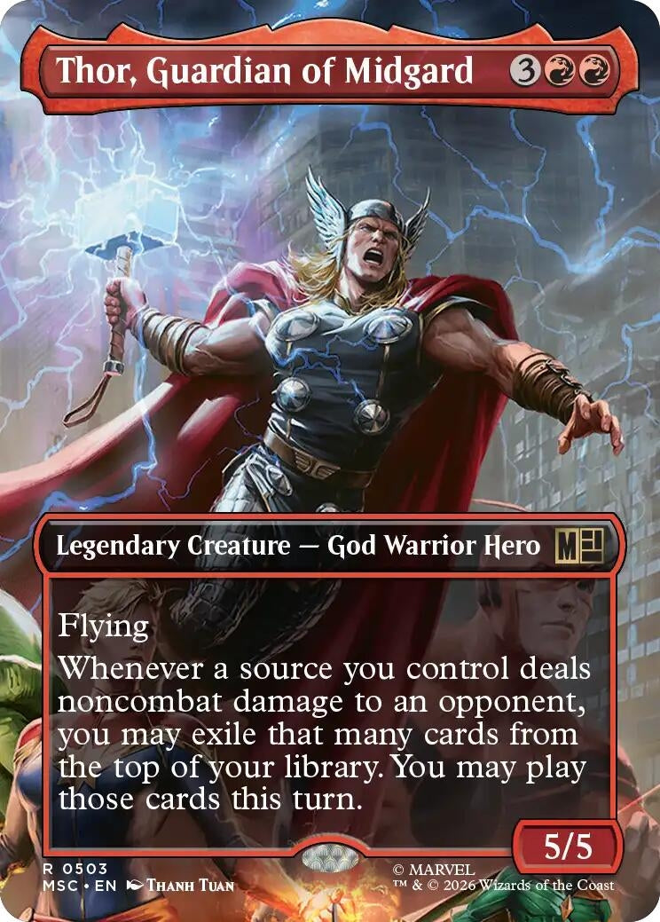 Image for Thor, Guardian of Midgard (Borderless) (503) (Commander: Marvel Super Heroes) (MSC) - Magic: The Gathering