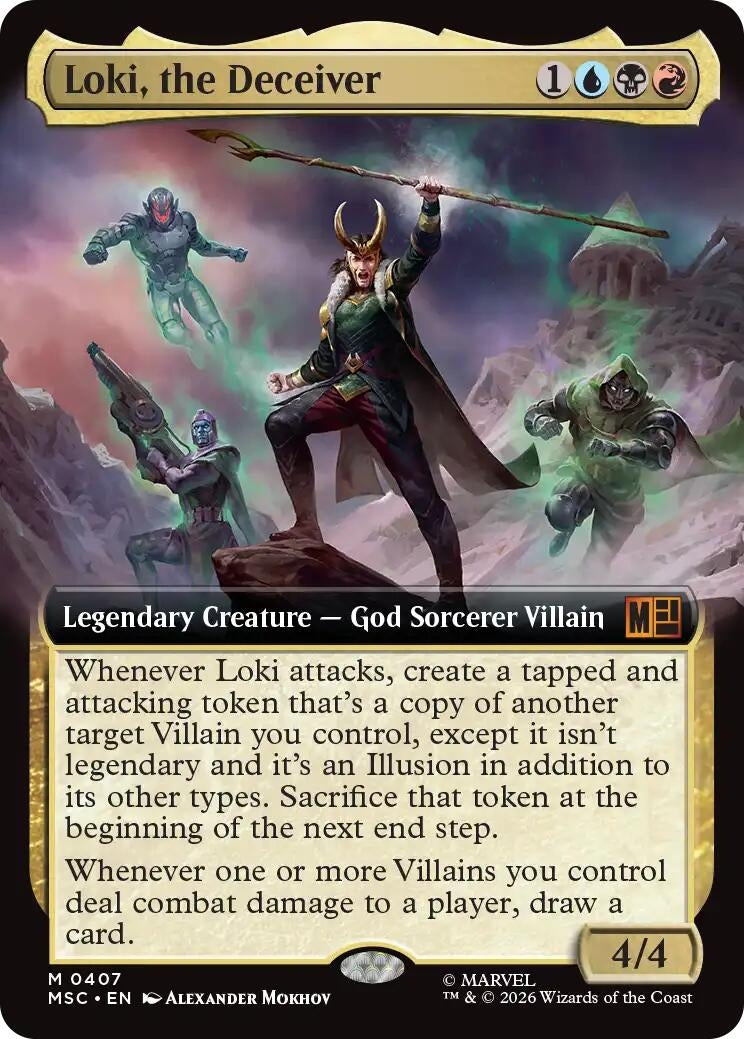 Image for Loki, the Deceiver (Extended Art) (407) (Commander: Marvel Super Heroes) (MSC) - Magic: The Gathering
