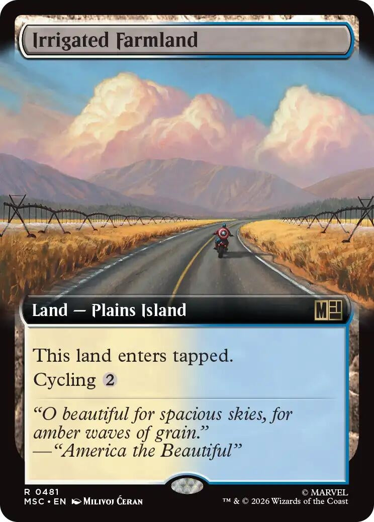 Image for Irrigated Farmland (Extended Art) (481) (Commander: Marvel Super Heroes) (MSC) - Magic: The Gathering