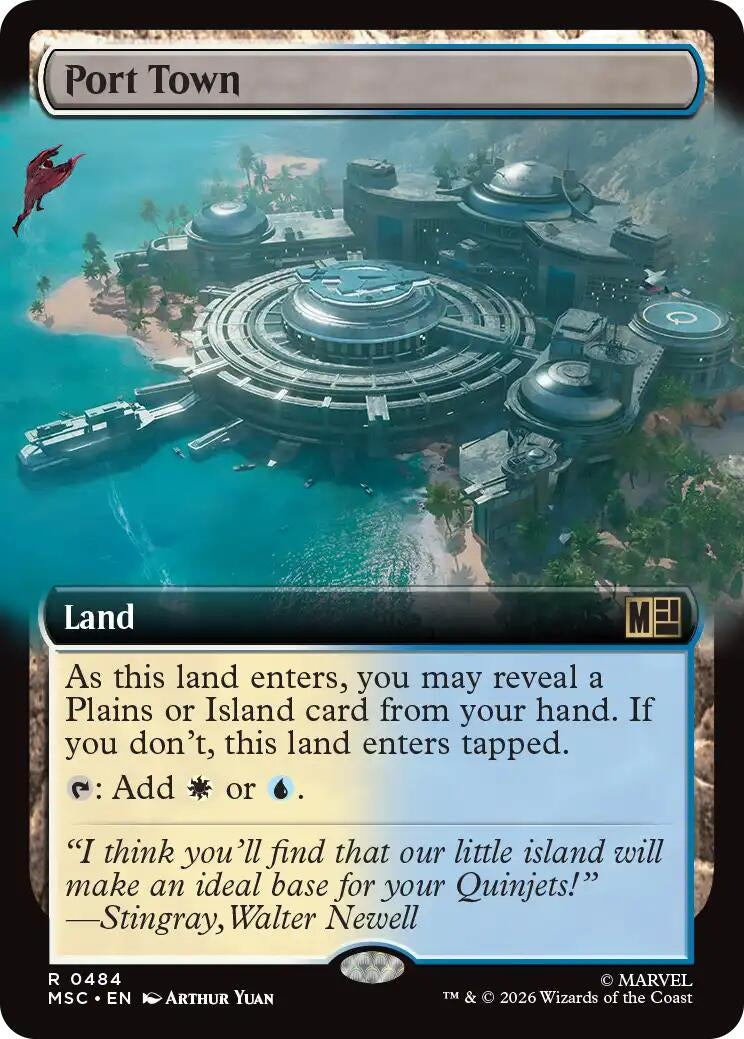 Image for Port Town (Extended Art) (484) (Commander: Marvel Super Heroes) (MSC) - Magic: The Gathering