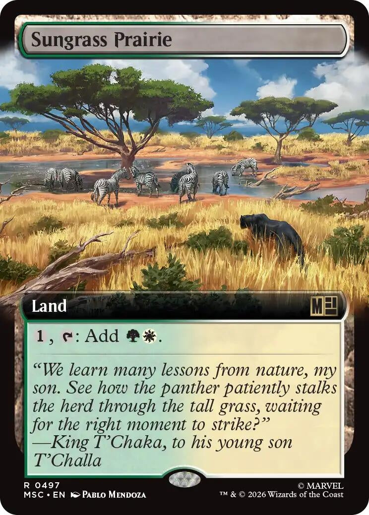 Image for Sungrass Prairie (Extended Art) (497) (Commander: Marvel Super Heroes) (MSC) - Magic: The Gathering