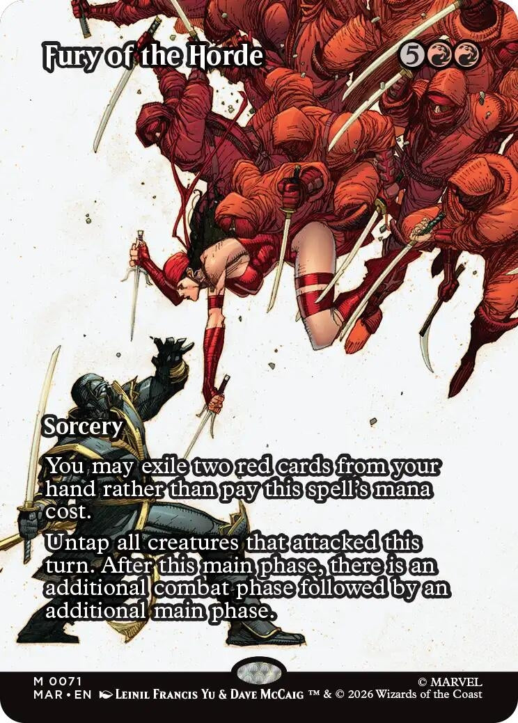 Image for Fury of the Horde (Borderless) (71) (Marvel Universe Eternal-Legal) (MAR) - Magic: The Gathering