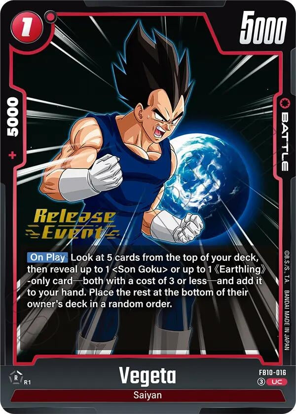 Image for Vegeta - FB10-016 (FB10-016) (Cross Force Release Event Cards) (FB10_PR) - Dragon Ball Super: Fusion World