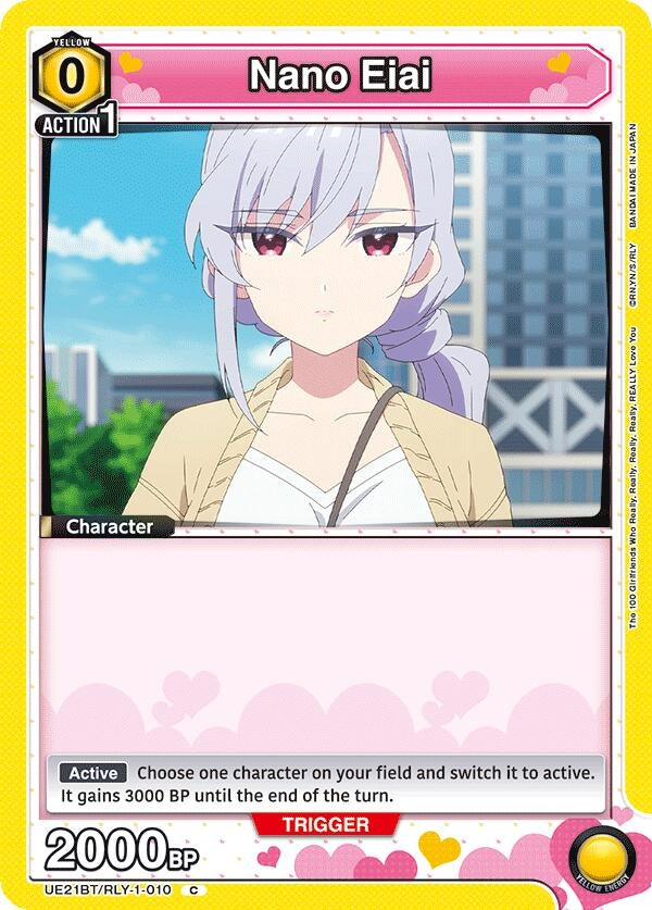 Image for Nano Eiai (010) (UE21BT/RLY-1-010) (UE21BT: The 100 Girlfriends Who Really, Really, Really, Really, REALLY Love You) (UE21BT) - Union Arena