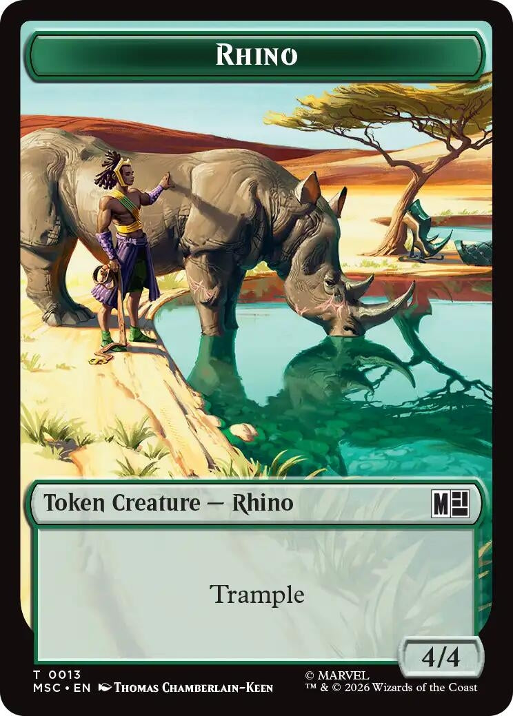 Image for Rhino (013) // Beast (011) Double-Sided Token (13 // 11) (Commander: Marvel Super Heroes) (MSC) - Magic: The Gathering