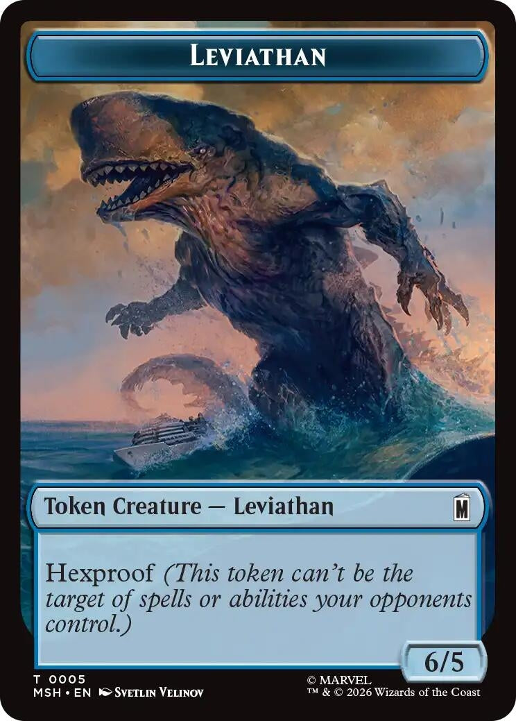 Image for Leviathan // Food Double-Sided Token (005/019) (Marvel Super Heroes) (MSH) - Magic: The Gathering