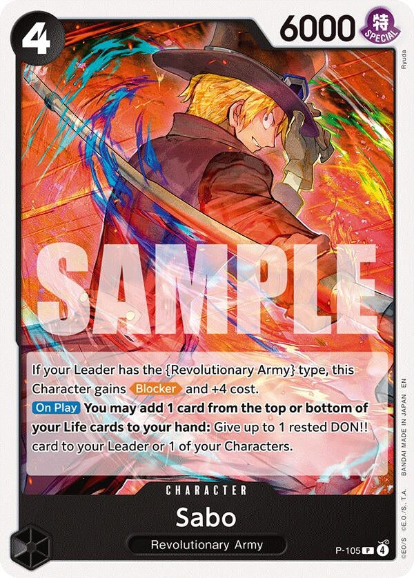 Image for Sabo (P-105) (P-105) (Starter Deck 35: RED/BLACK Sabo) (ST-35) - One Piece Card Game