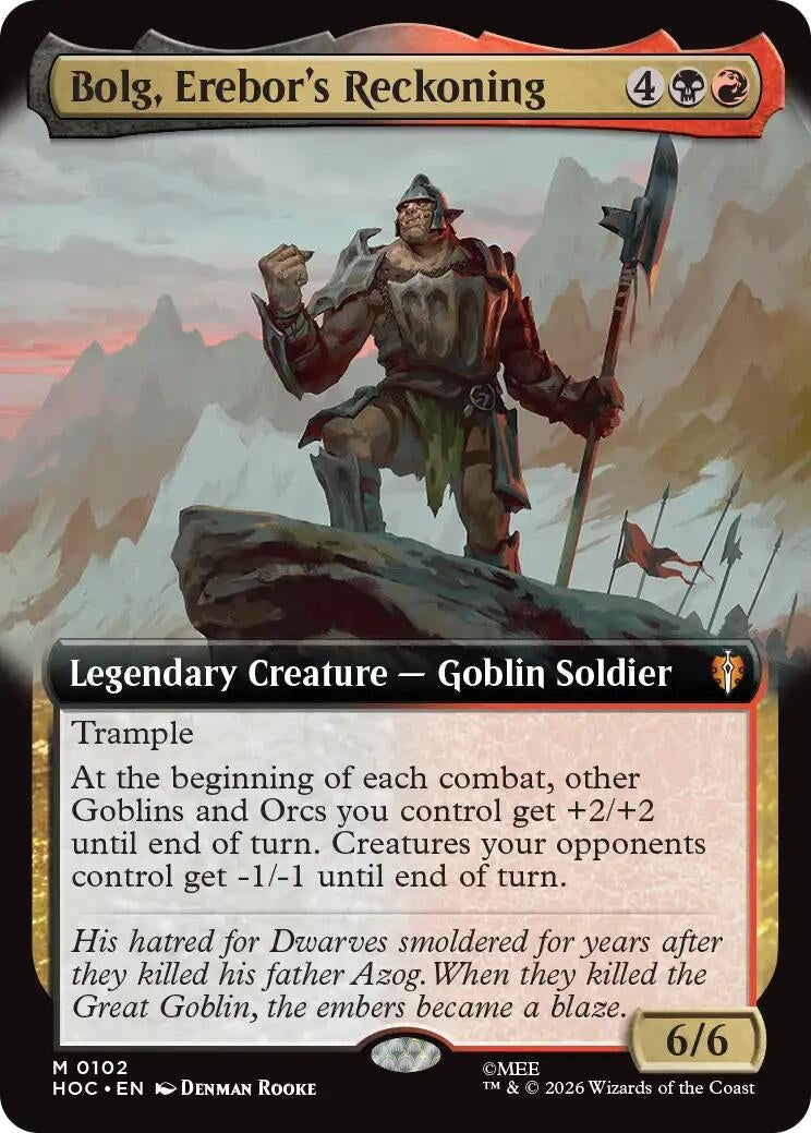 Image for Bolg, Erebor's Reckoning (Extended Art) (102) (The Hobbit: Eternal-Legal) (HOC) - Magic: The Gathering