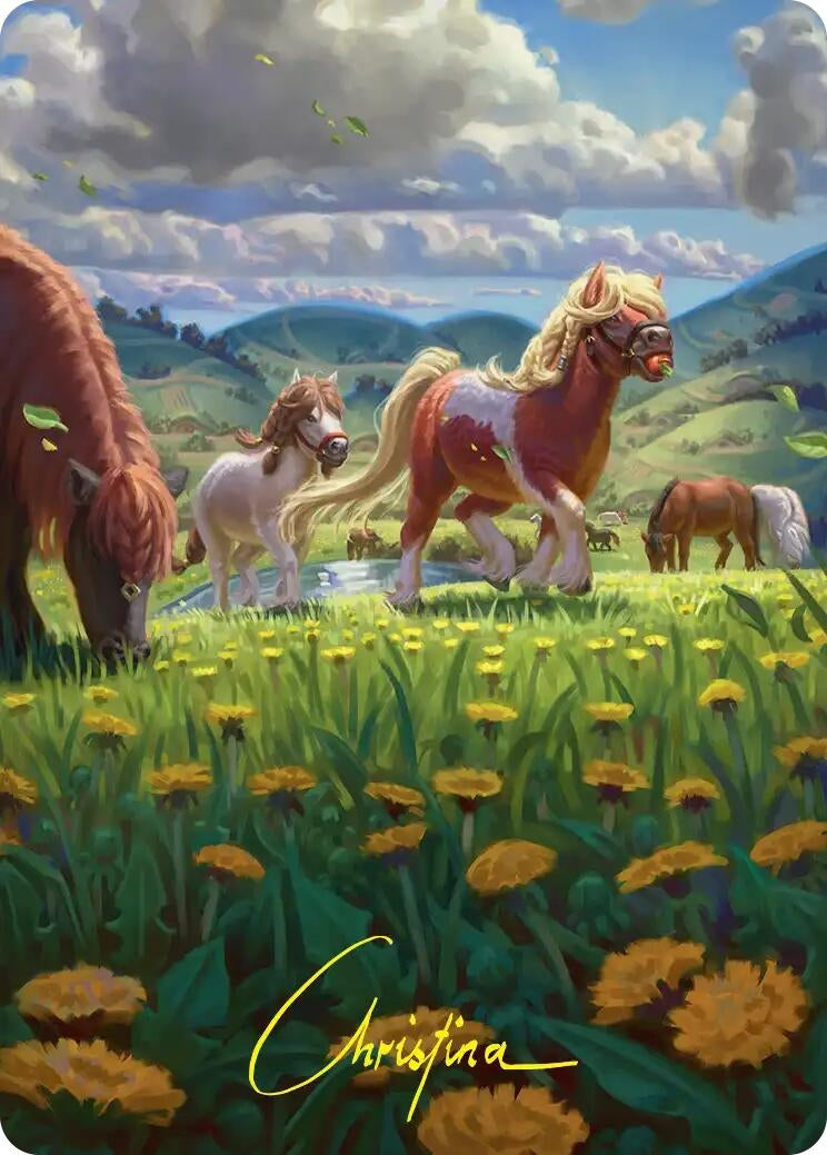Image for Troop of Ponies Art Card (Gold-Stamped Signature) (1) (Art Series: The Hobbit) (ASHOB) - Magic: The Gathering