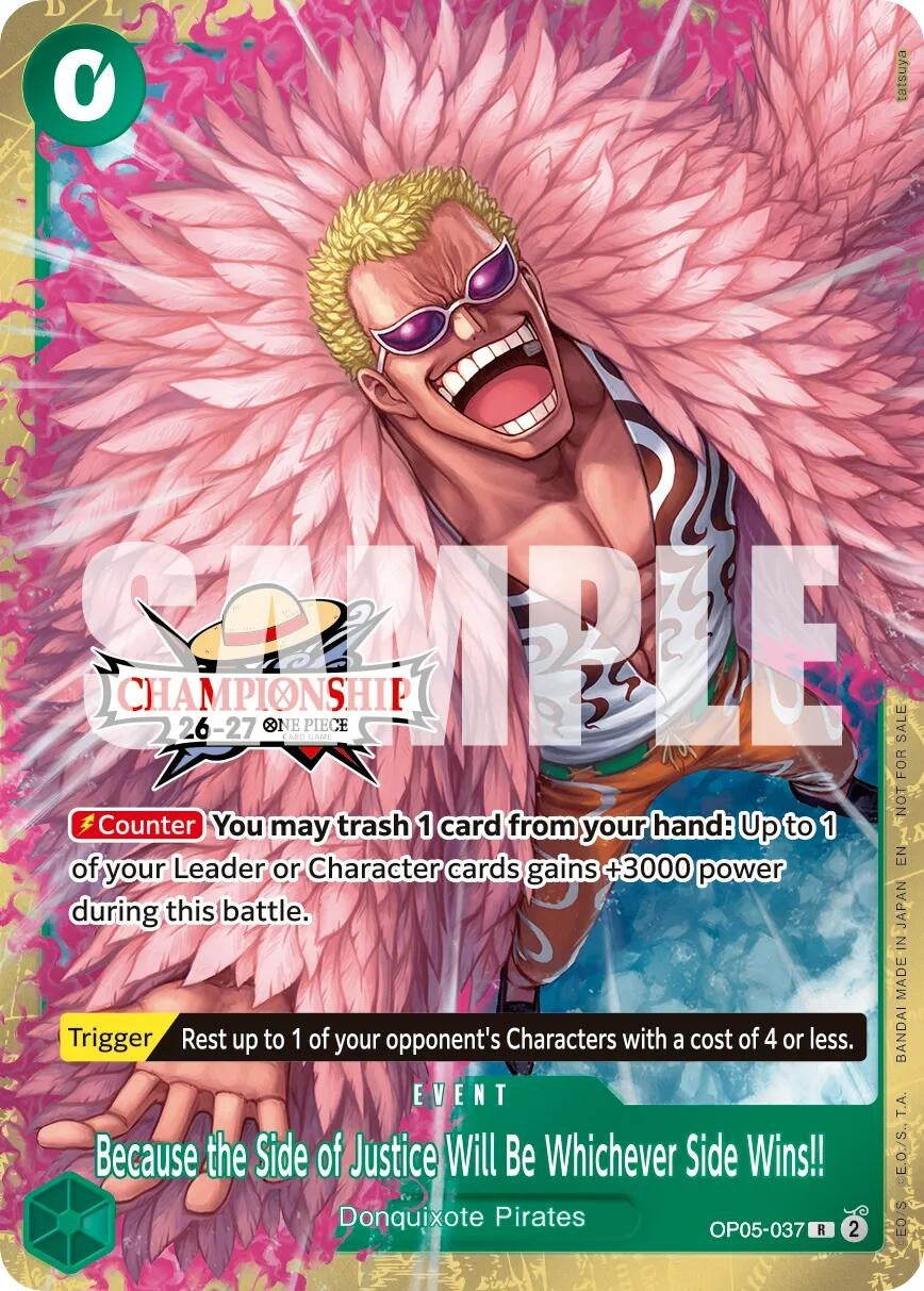 Image for Because the Side of Justice Will Be Whichever Side Wins!! (CS 26-27 Celebration Pack) (OP05-037) (One Piece Promotion Cards) (OP-PR) - One Piece Card Game