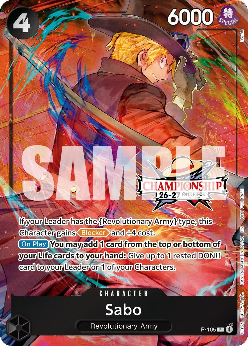 Image for Sabo (CS 26-27 Celebration Pack) (P-105) (One Piece Promotion Cards) (OP-PR) - One Piece Card Game