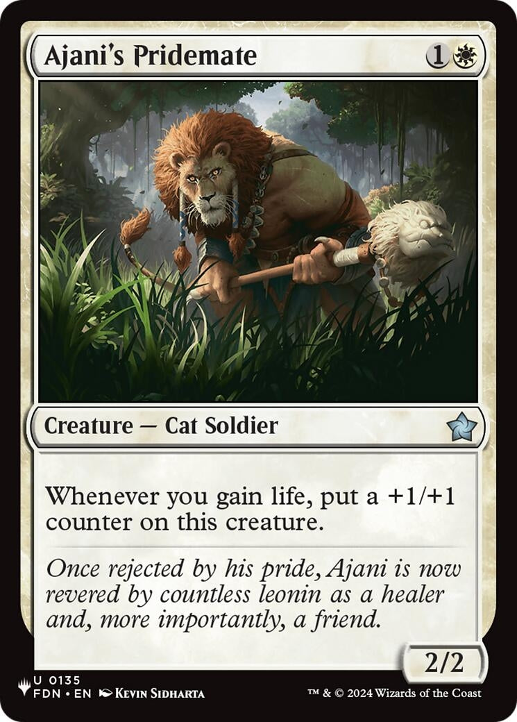 Image for Ajani's Pridemate (FDN) (135) (The List Reprints) (LIST) - Magic: The Gathering