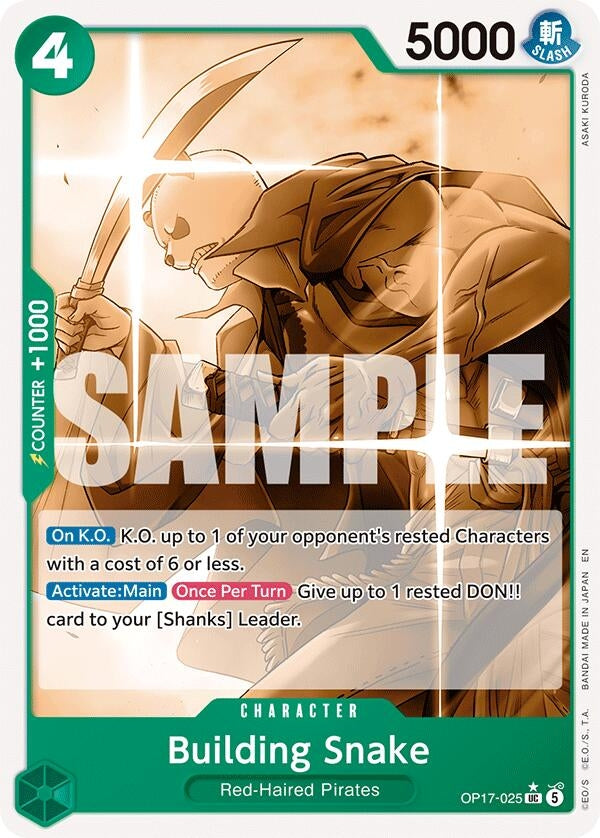 Image for Building Snake (Pandaman Art) (OP17-025) (The World's Strongest Warriors) (OP17) - One Piece Card Game