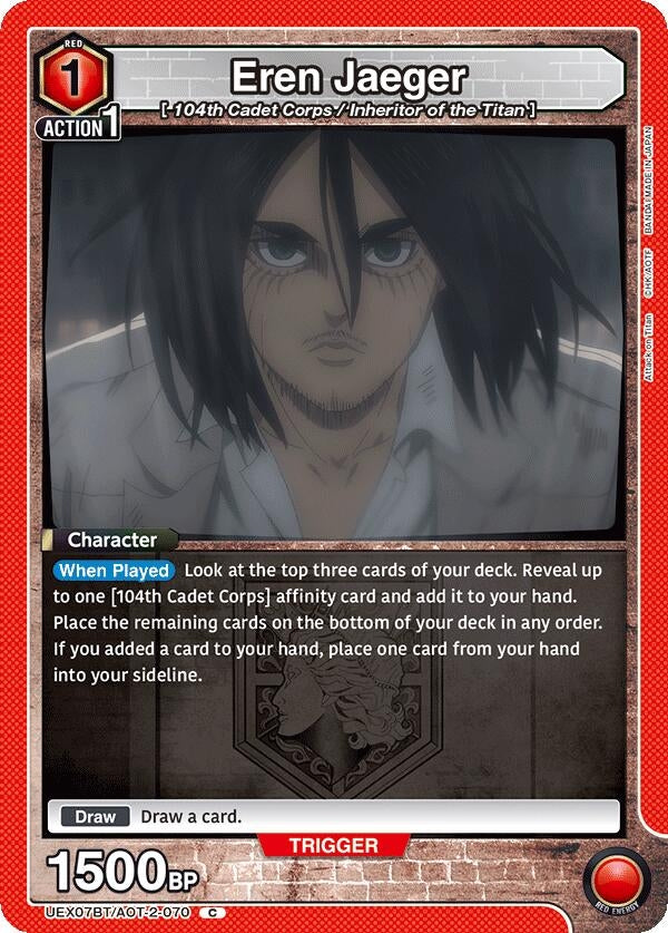 Image for Eren Jaeger (070) (UEX07BT/AOT-2-070) (UEX07BT: Attack on Titan Vol. 2) (UEX07BT) - Union Arena