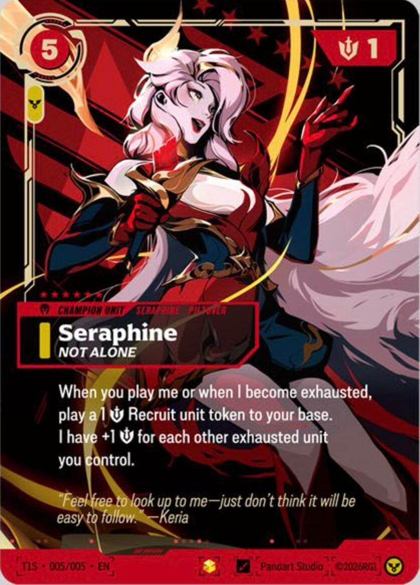 Image for Seraphine, Not Alone (T1 Worlds Champion Signature Edition Bundle) (T1S 005/005) (Riftbound Promotional Cards) (PR) - Riftbound: League of Legends Trading Card Game