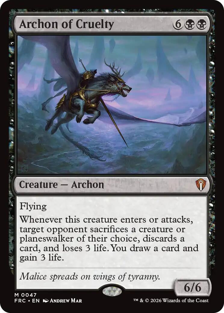Image for Archon of Cruelty (47) (Commander: Reality Fracture) (FRC) - Magic: The Gathering