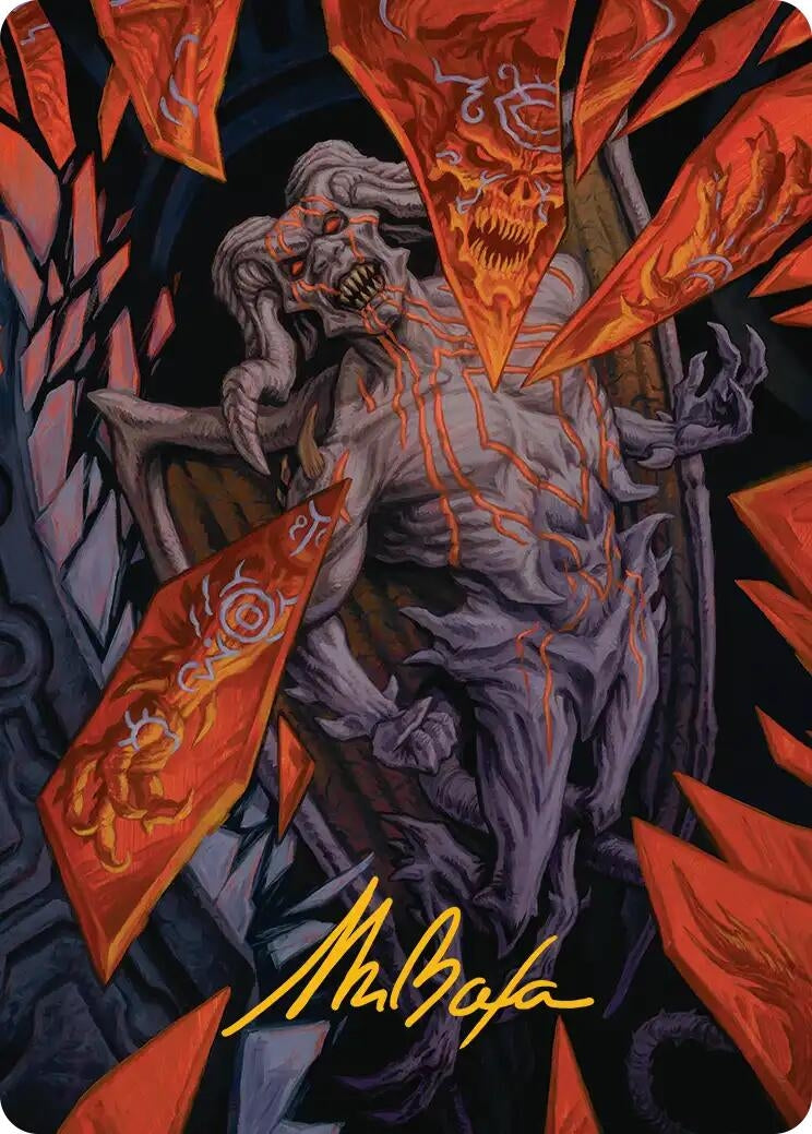 Image for Curse-Marred Demon Art Card (Gold-Stamped Signature) (37) (Art Series: Reality Fracture) (ASFRA) - Magic: The Gathering
