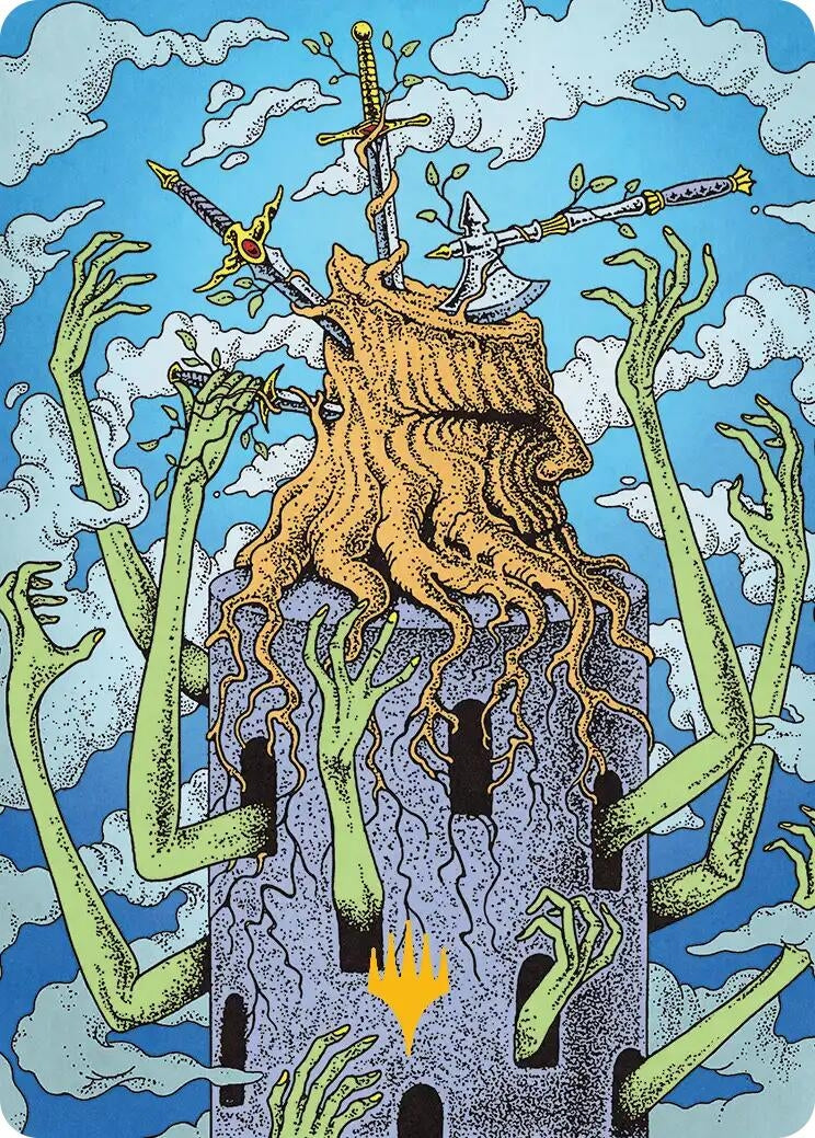 Image for Flourishing Grapple Art Card (Gold-Stamped) (51) (Art Series: Reality Fracture) (ASFRA) - Magic: The Gathering