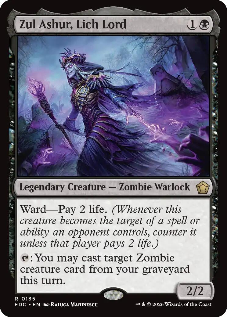 Image for Zul Ashur, Lich Lord (135) (Commander: Foundations) (FDC) - Magic: The Gathering