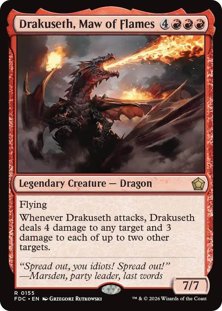 Image for Drakuseth, Maw of Flames (155) (Commander: Foundations) (FDC) - Magic: The Gathering