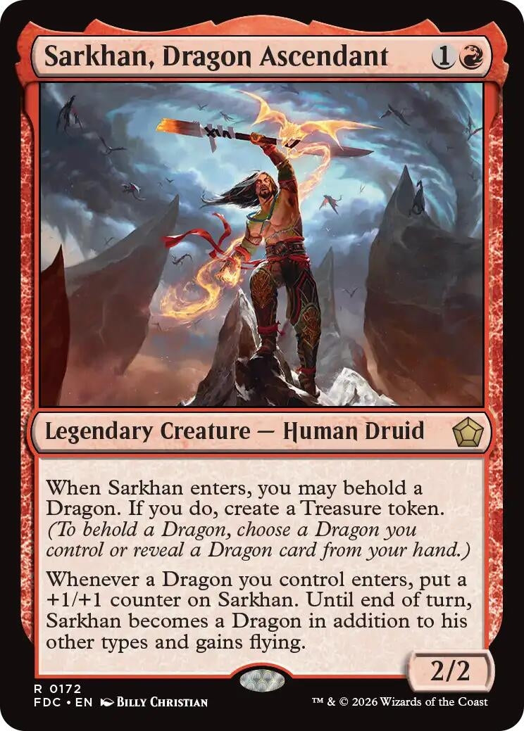 Image for Sarkhan, Dragon Ascendant (172) (Commander: Foundations) (FDC) - Magic: The Gathering