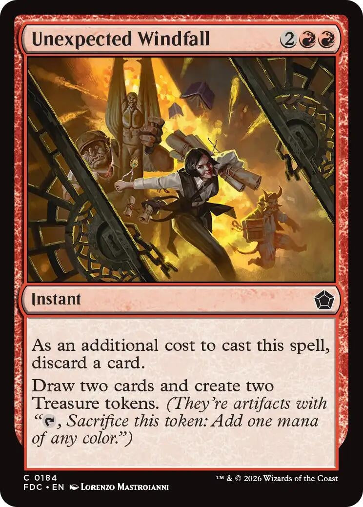 Image for Unexpected Windfall (184) (Commander: Foundations) (FDC) - Magic: The Gathering