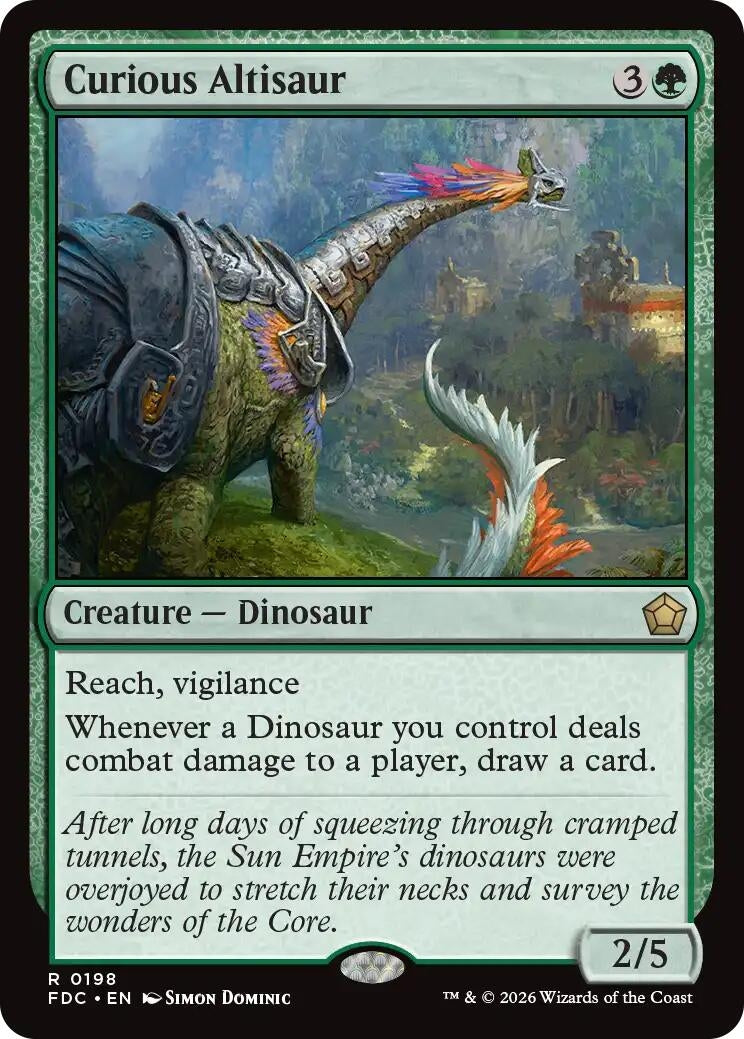 Image for Curious Altisaur (198) (Commander: Foundations) (FDC) - Magic: The Gathering