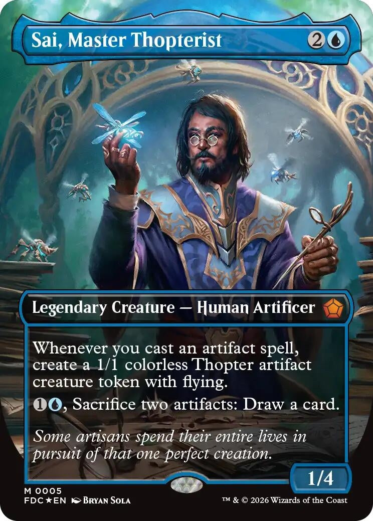 Image for Sai, Master Thopterist (Borderless) (5) (Commander: Foundations) (FDC) - Magic: The Gathering