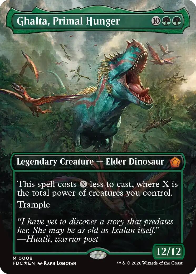 Image for Ghalta, Primal Hunger (Borderless) (8) (Commander: Foundations) (FDC) - Magic: The Gathering
