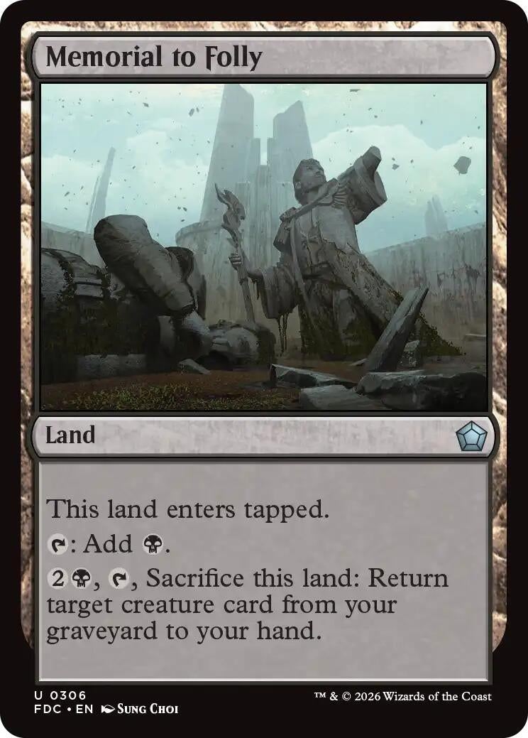 Image for Memorial to Folly (306) (Commander: Foundations) (FDC) - Magic: The Gathering