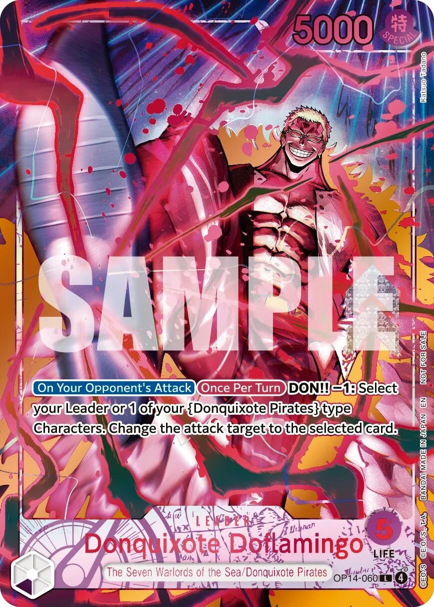 Image for Donquixote Doflamingo (Flame-Flame Fruit Coliseum) (OP14-060) (One Piece Promotion Cards) (OP-PR) - One Piece Card Game